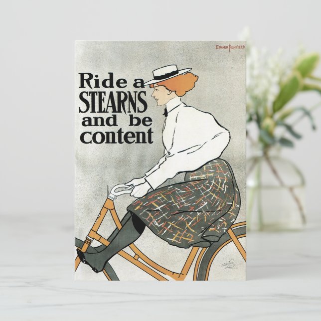 Vintage Art Nouveau, Ride a Sterns Bicycles Bikes (Standing Front)