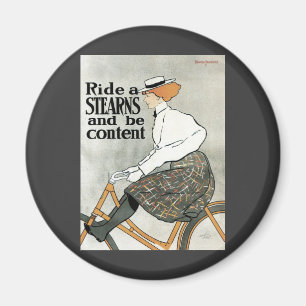 Vintage Art Nouveau, Ride a Sterns Bicycles Bikes Magnet