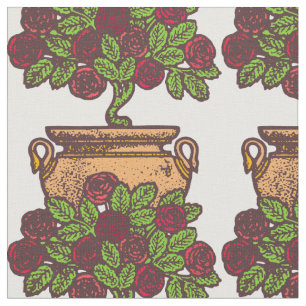 Vintage Art Nouveau rose tree floral design Fabric