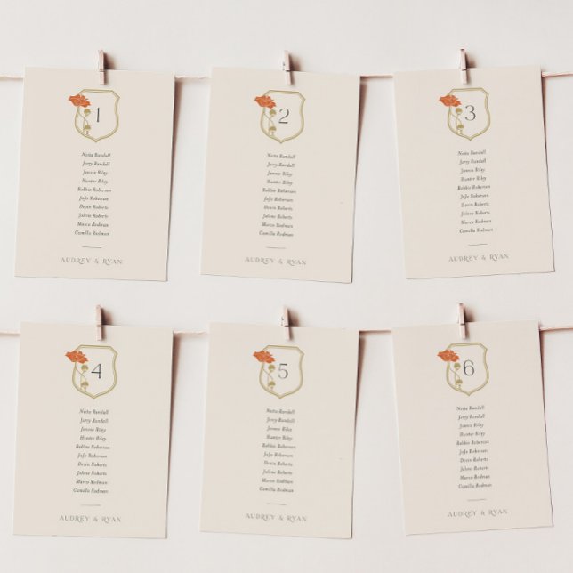 Vintage Art Nouveau Seating Chart Card (Vintage Art Nouveau Wedding Seating Chart Card)