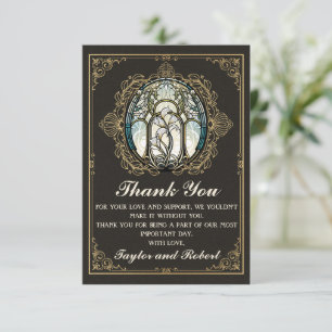 Vintage Art Nouveau Stained Glass Thank You Card
