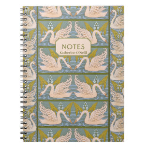 Vintage Art Nouveau Swan Pattern Notebook