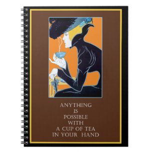 Vintage Art Nouveau Tea Quote Notebook
