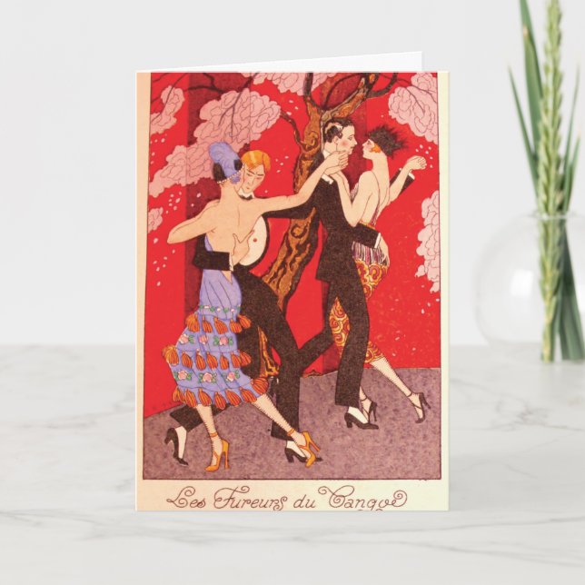 Vintage Art Nouveau ~ The Fury of Tango Card (Front)