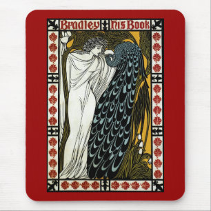 Vintage Art Nouveau, The Kiss by William Bradley Mouse Pad
