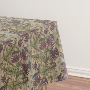 Vintage Art Nouveau Thistle Pattern by J. Milesi Tablecloth