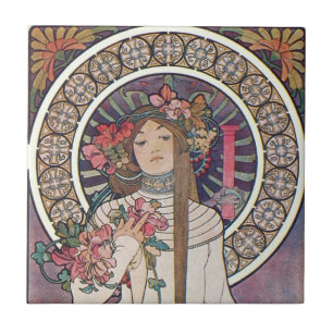 Vintage art nouveau tile