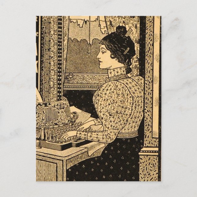 Vintage Art Nouveau Typewriter Advertisement  Postcard (Front)