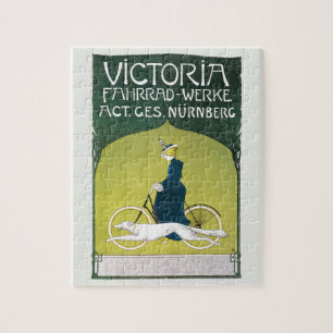 Vintage Art Nouveau, Victoria Fahrrad Werke, Rehm Jigsaw Puzzle