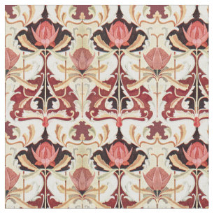 Vintage Art Nouveau Waratah Floral Pattern Fabric