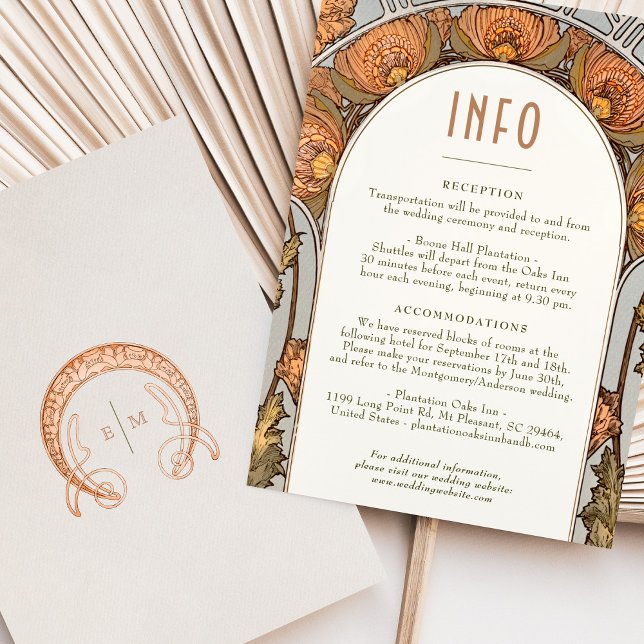 Vintage Art Nouveau Wedding Information Card (Creator Uploaded)