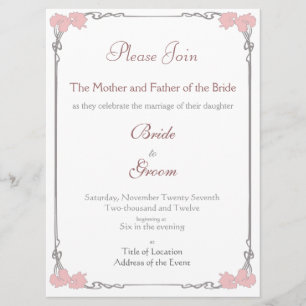 Vintage - Art Nouveau Wedding Invitation