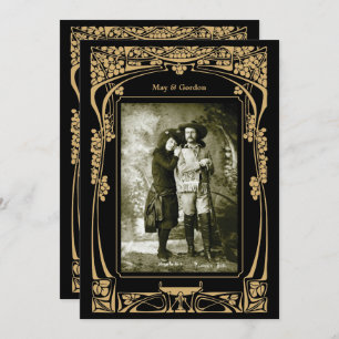 Vintage Art Nouveau Wedding Invitation
