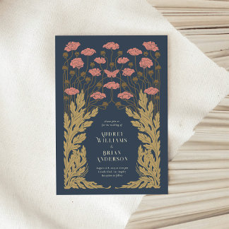 Vintage Art Nouveau Wedding Invitation