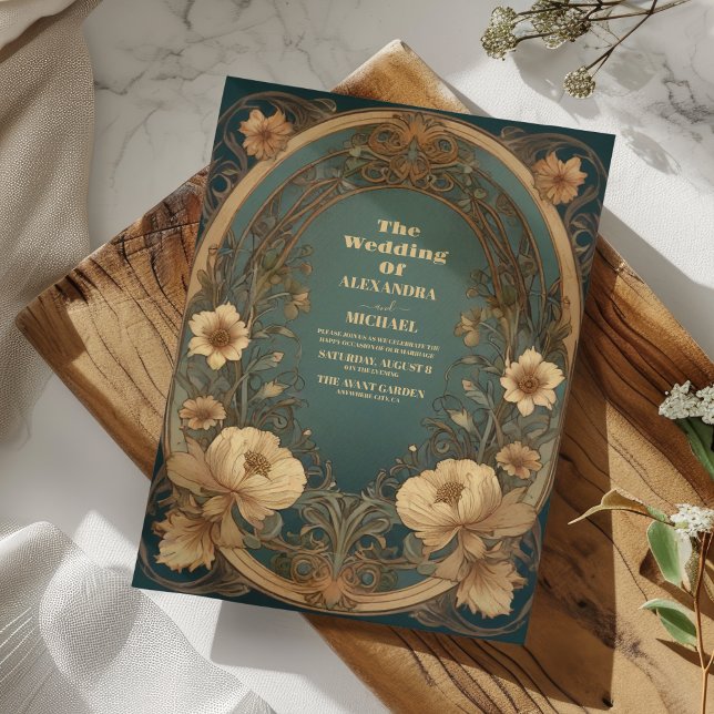 Vintage Art Nouveau Wedding Invitation (Creator Uploaded)
