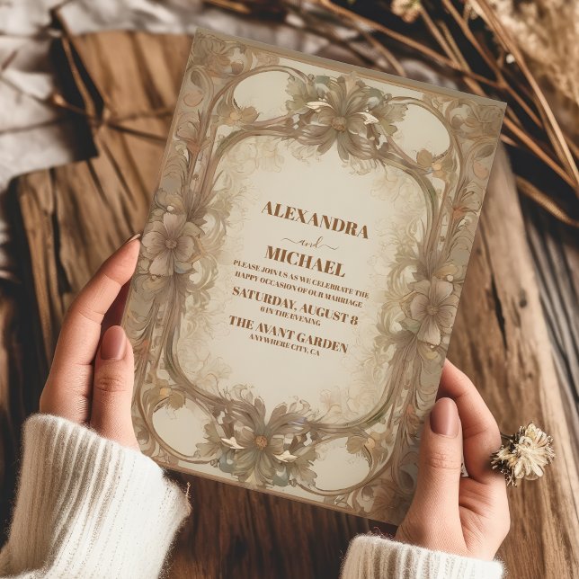 Vintage Art Nouveau Wedding Invitation (Creator Uploaded)