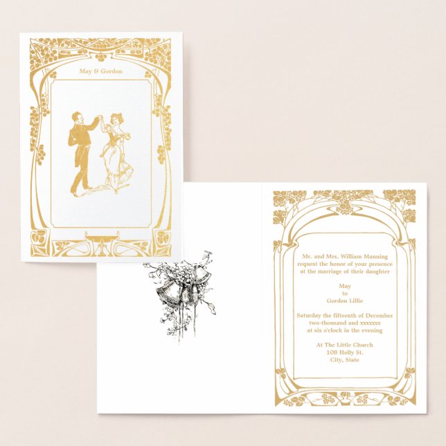 Vintage Art Nouveau Wedding Invitation Template (Display)