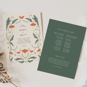 Vintage Art Nouveau Wedding Program