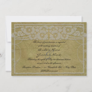 Vintage Art Nouveau Wedding Reception Invitation