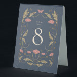 Vintage Art Nouveau Wedding Table Number Tent Card<br><div class="desc">This Wedding Table Number Tent Card from the Art Nouveau Collection showcases a beautiful vintage floral design that exudes modern elegance. Personalise it with your details easily and quickly. Simply press the 'customise it' button to further re-arrange and format the style and placement of the text.</div>