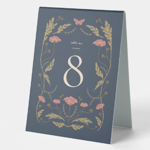 Vintage Art Nouveau Wedding Table Number Tent Card