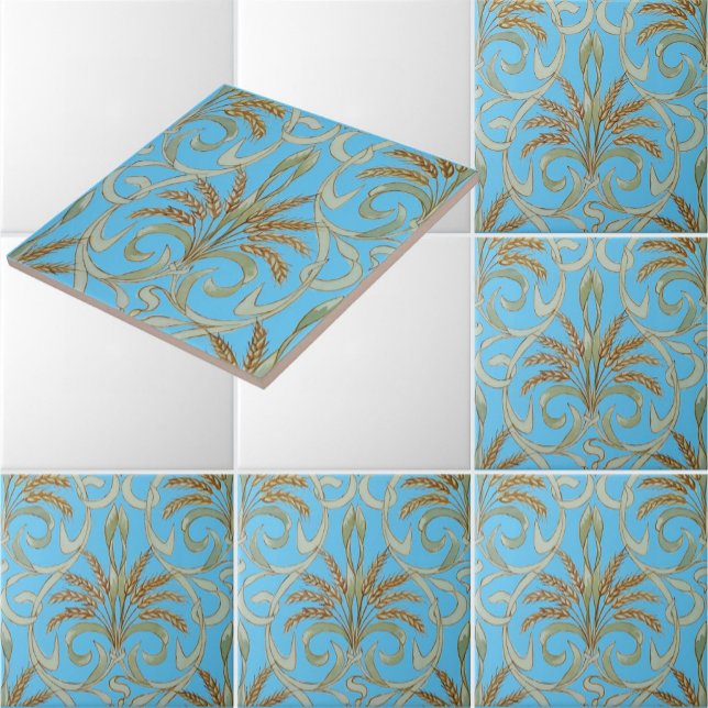 Vintage Art Nouveau Wheat Pattern Ceramic Tile (Creator Uploaded)