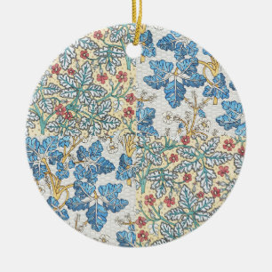 Vintage Art Nouveau Wild Geranium Floral Pattern Ceramic Ornament