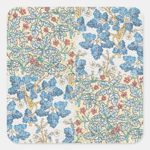 Vintage Art Nouveau Wild Geranium Floral Pattern Square Sticker