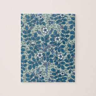 Vintage Art Nouveau, Wild Rose Flowers in Garden Jigsaw Puzzle