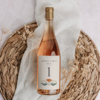 Vintage Art Nouveau Wine Bottle Table Number