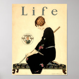 Vintage Art Nouveau Woman In Japanese Fashion Poster