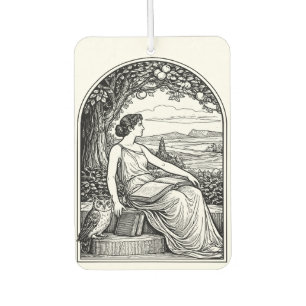 Vintage Art Nouveau Woman Reading Under Tree Car Air Freshener