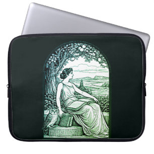 Vintage Art Nouveau Woman Reading Under Tree Laptop Sleeve