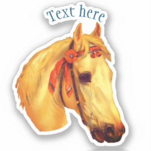 Vintage Art Palomino Horse Personalised
