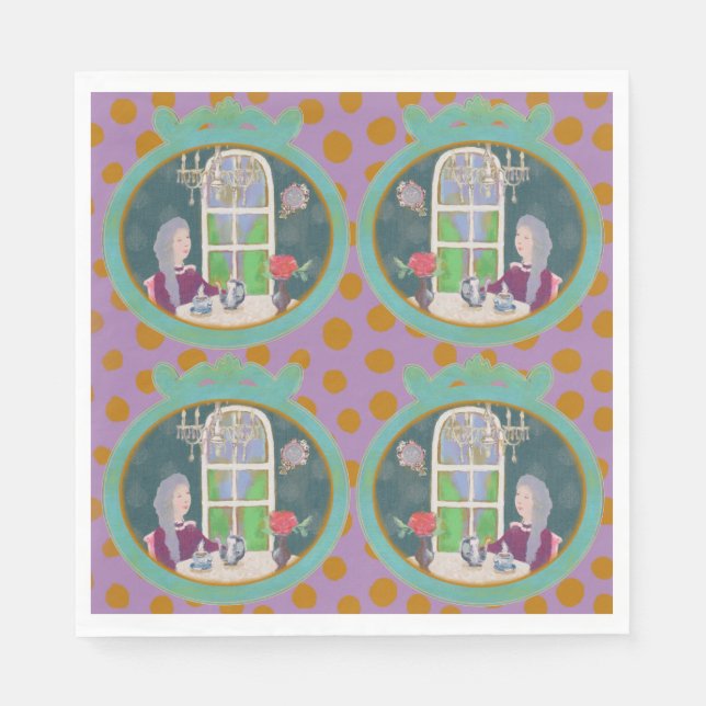 Vintage Art Paper Napkins  (Front)