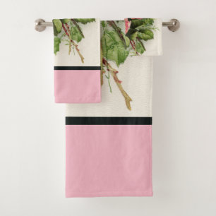 Vintage Art Roses Bath Towel Set