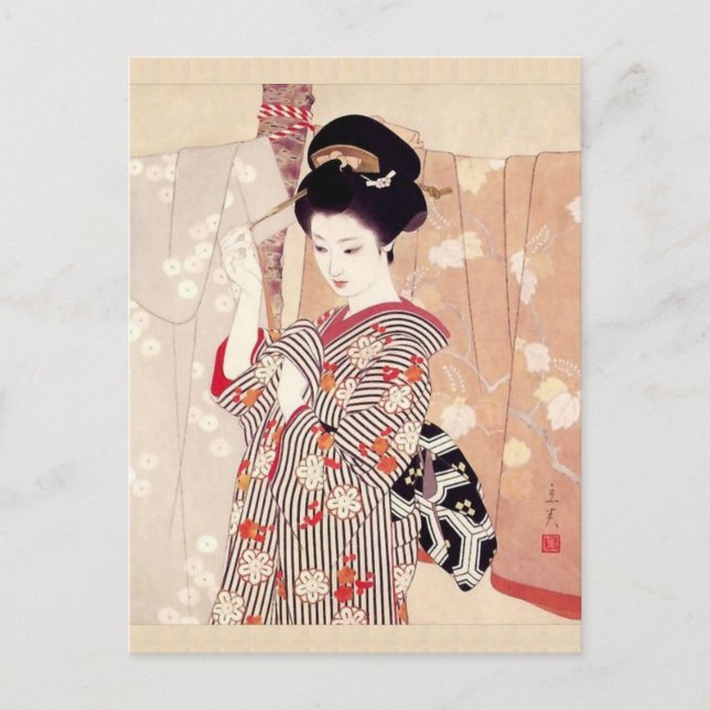 Vintage Art Shimura Tatsumi Greeting Card (Front)