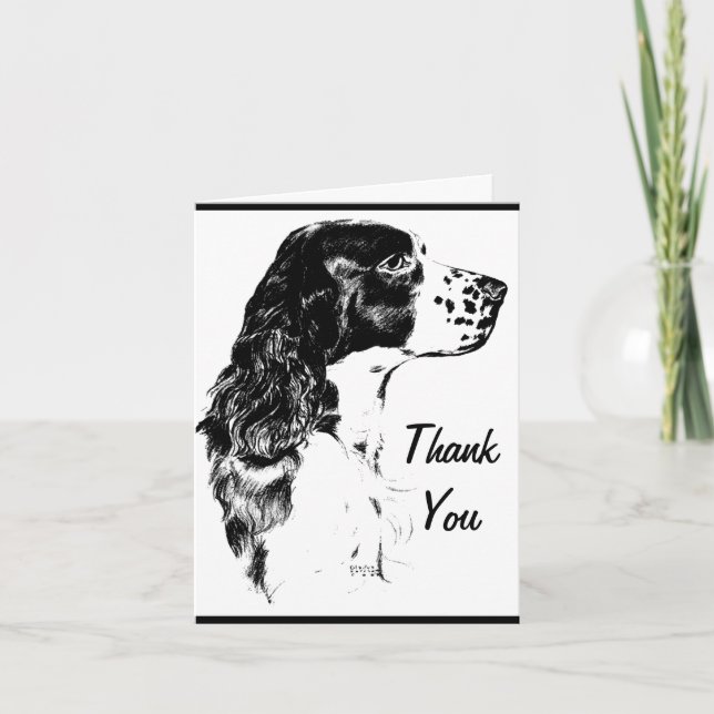 Vintage Art Springer Spaniel Thank You Card (Front)