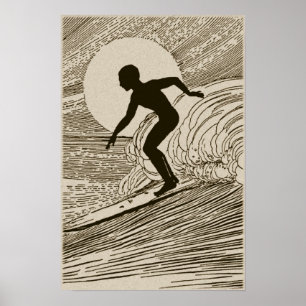 Vintage Art - Surfing Poster