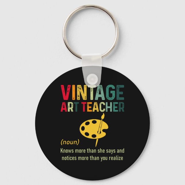 Vintage Art Teacher  Key Ring (Front)