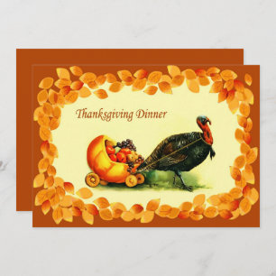 Vintage Art Thanksgiving Dinner Invitations