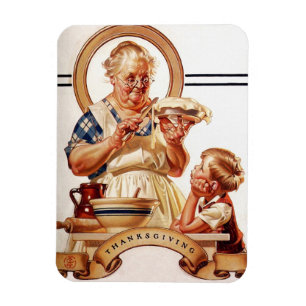 Vintage Art Thanksgiving Gift Magnets