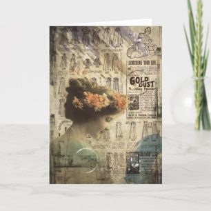 Vintage Art Vintage Woman Fashion Ads Holiday Card