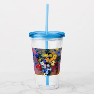 Vintage art, white vase with flowers, Odilon Redon Acrylic Tumbler