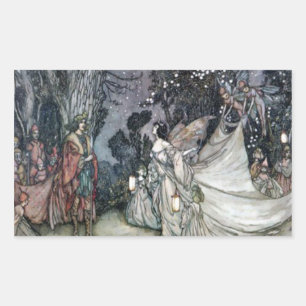 Vintage Arthur Rackham Titania and Oberon Sticker