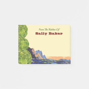 Vintage Artichokes Crate Art Editable Stickies Post-it Notes