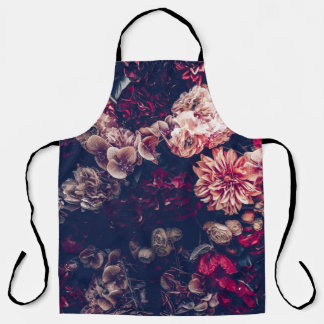 Vintage Artificial Flowers: Wall Background Apron