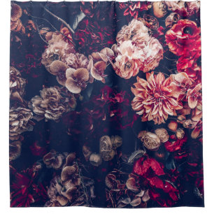Vintage Artificial Flowers: Wall Background Shower Curtain
