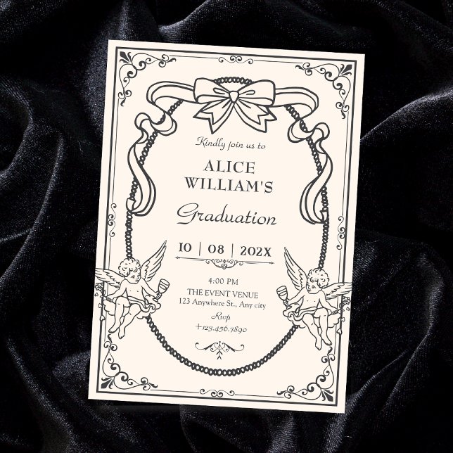 Vintage artistic baroque graduation invitation (Creator Uploaded)