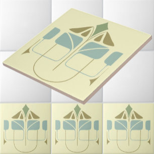 Vintage Arts And Crafts Ceramic Tile